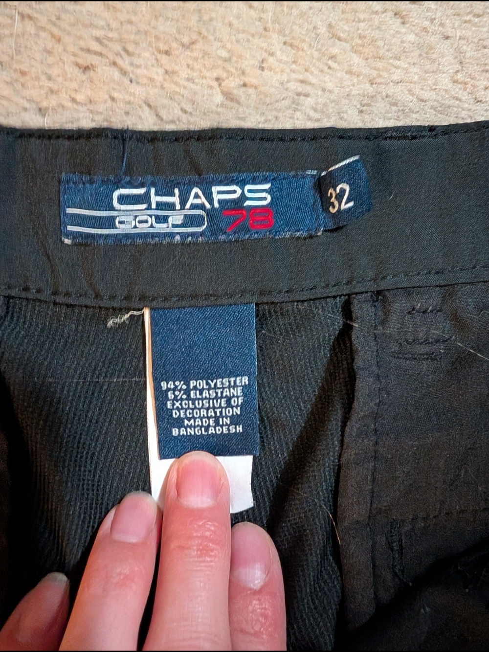 Chaps Black Athletic Golf Shorts